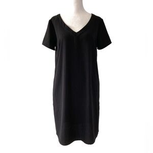 Apt 9 small black dress shirt sleeves pockets v-neck